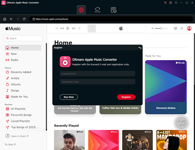 register drmare apple music converter