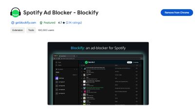 Blockify in chrome we store