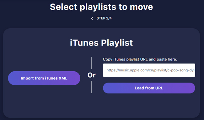 add itunes playlist on tunemymusic