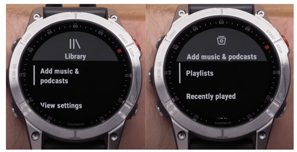 add spotify music and podcasts on garmin watch