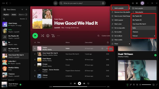 Add songs into collaborative playlist
