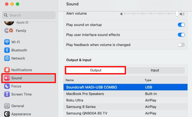 adjust mac audio output device as bluesound