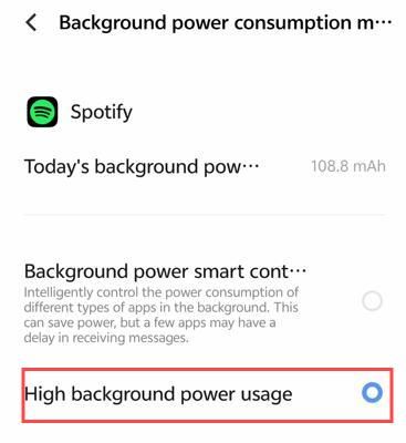 allow spotify high background power usage