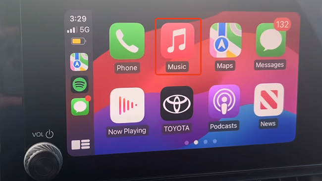 click apple music in carplay interface