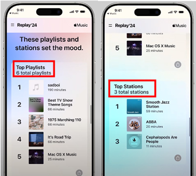 apple music replay top playlists and stations