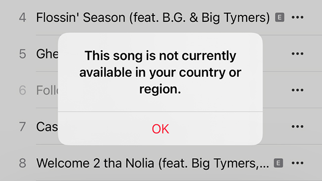 apple music song not available in your country or region