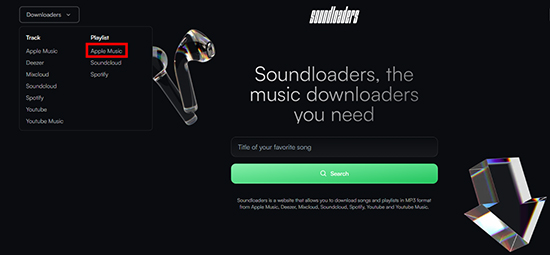 choose apple music in soundloaders