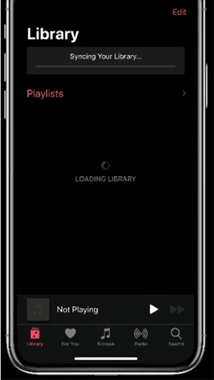 apple music stuck on loading library