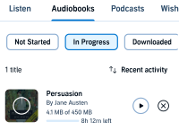 audible books downloading in progress on android