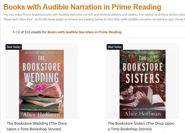 books with audible narration in prime reading