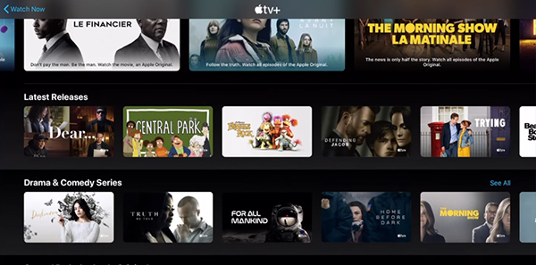 browse apple tv plus content