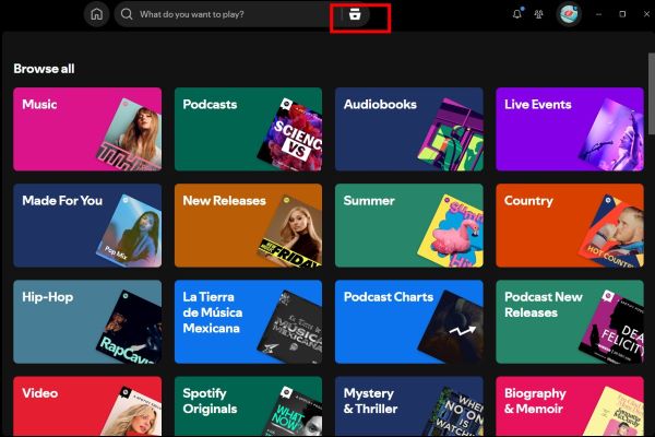 browse tab on spotify