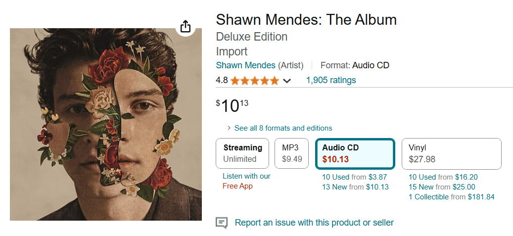 buy shawn mendes songs