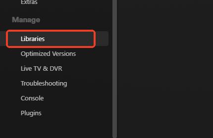 choose library in plex media server