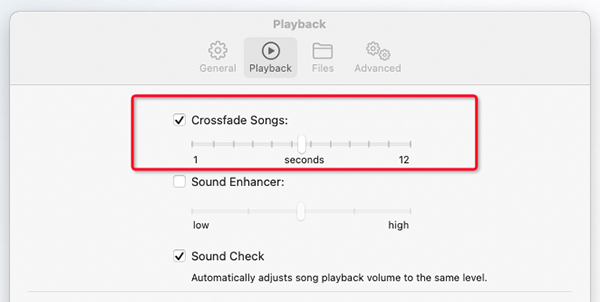 enable apple music crossfade mac