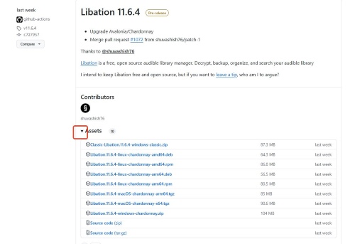 download libation installation files from assets