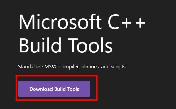 download microsoft cbuild tools on home page