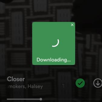 downloading progress in spotify x