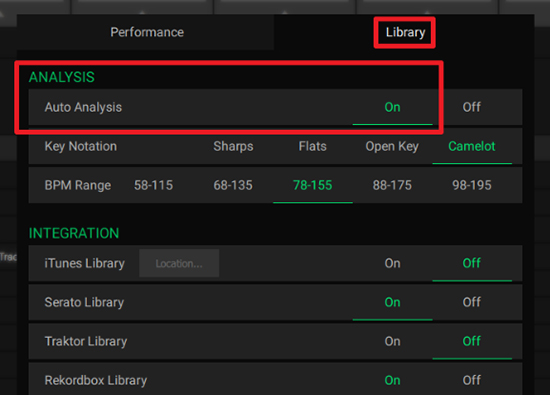 enable audio analysis on engine dj