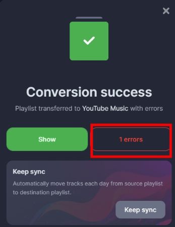 error transferring Spotify to YouTube Soundiiz