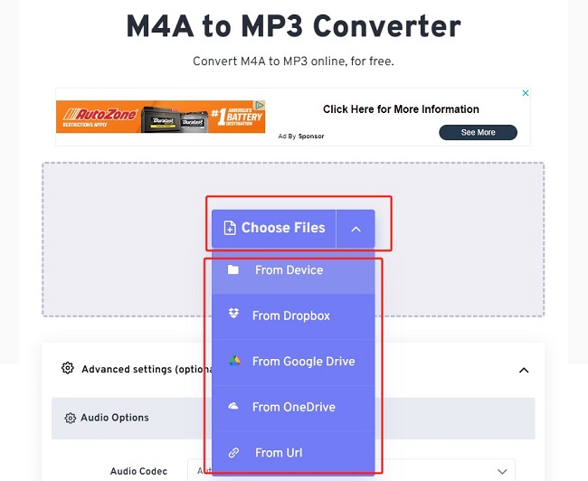 m4a to mp3 online via FreeConvert
