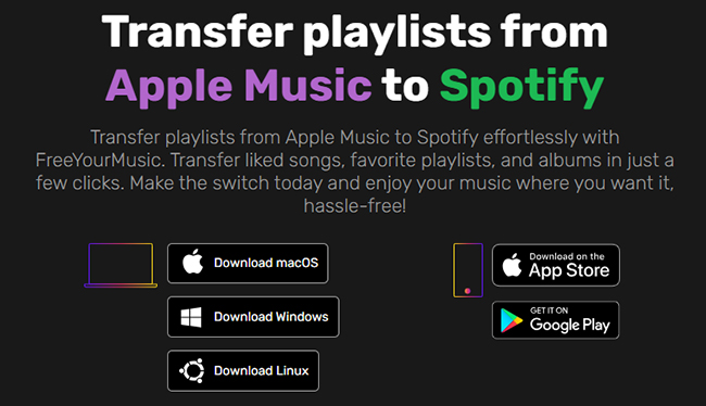 freemymusic apple music to spotify playlist converter