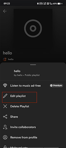 Hit edit playlist in Spotify app