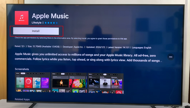 install apple music on samsung tv