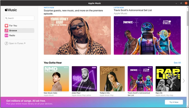 install apple music on linux snap store