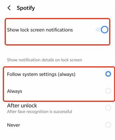 let spotify show lock screen notifications on android