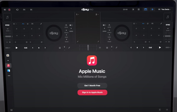 log in to apple music in djay pro