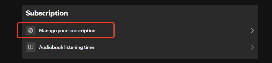manage spotify subscription on spotify com