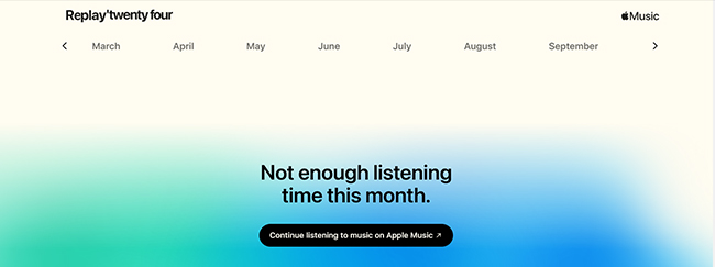 not enough listening time for apple music replay not loading