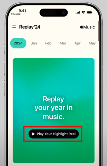 play your apple music replay highlight reel