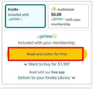 read and listen for free with amazon prime