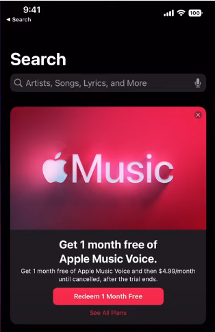 redeem apple music on ipod touch