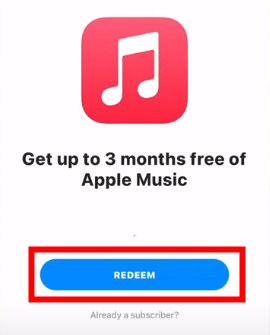 redeem 3 months free apple music shazam