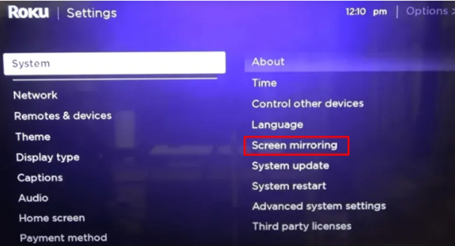 screen mirror tidal to roku tv