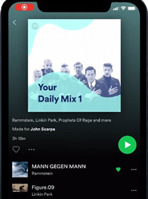 screen record spotify music on iphone