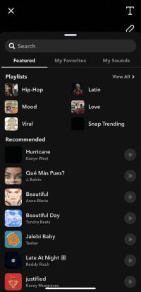 search for spotify songs on snapchat