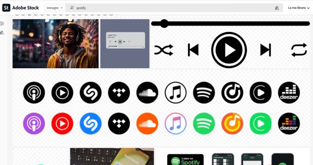 search spotify on adobe stock