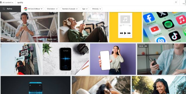 search spotify on istock