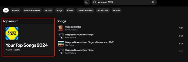search spotify wrapped 2024 in spotify