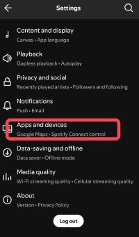 select apps and devices on phone