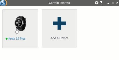 select device on Garmin Express