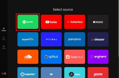 select Spotify as source FreeYourMusic
