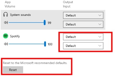 set spotify output device as default