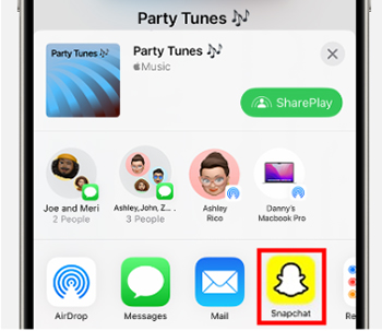 share apple music on snapchat