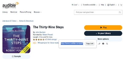 share audible books via link