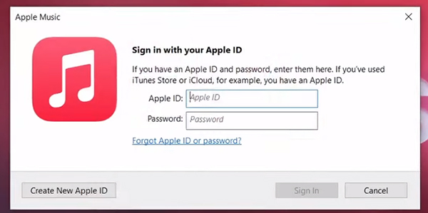 sign in apple music on windows pc